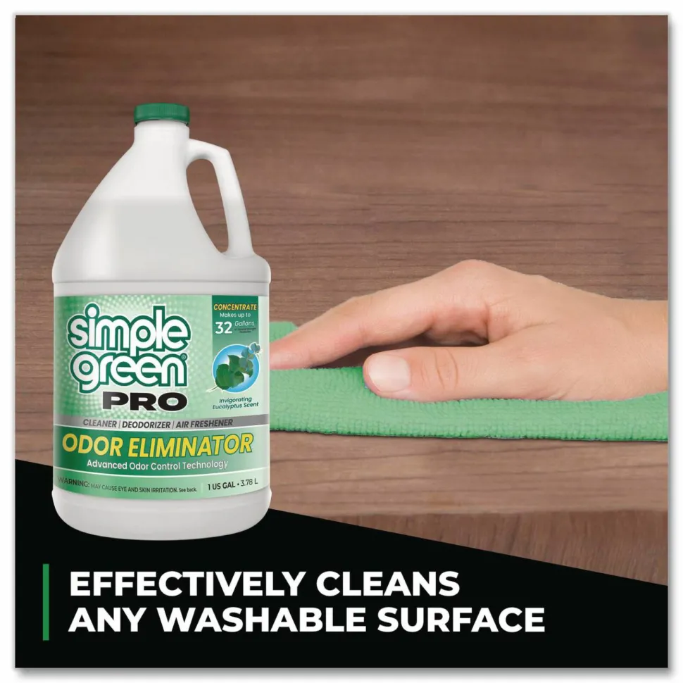 Simple Green Pro Odor Eliminator, Eucalyptus Scent, 1 gal Bottle, 6/Carton