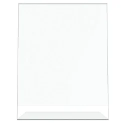 Slanted Sign Holder, Vertical, 11"H x 8-1/2"W, Clear