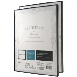 Slimline Document Frames, 8-1/2" x 11", Black, Pack Of 2 Frames