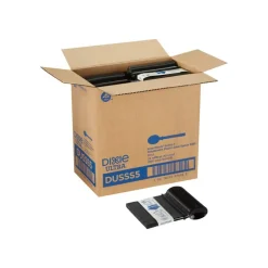 SmartStock T-Series Disposable Cutlery Refills, Polystyrene Soup Spoons, Black, 40 Soup Spoons Per Refill, Box Of 24 Refills