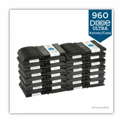 SmartStock T-Series Disposable Cutlery Refills, Polystyrene Knives, Black, 40 Knives Per Refill, Box Of 24 Refills
