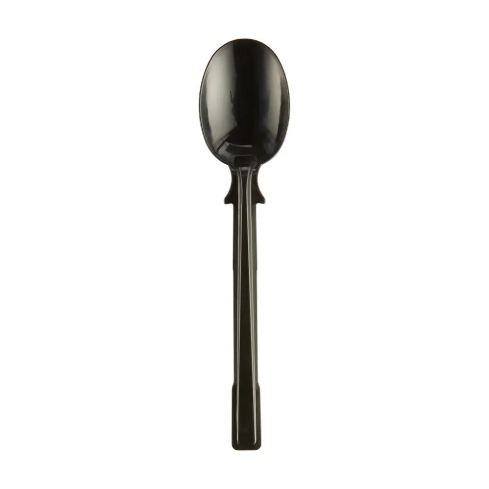 SmartStock T-Series Disposable Cutlery Refills, Polypropylene Soup Spoons, Black, 40 Spoons Per Refill, Box Of 24 Refills
