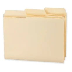 Smead 1/3-Cut 2-Ply SuperTab File Folders, Letter Size, Manila, Box Of 100