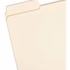 Smead 1/3-Cut 2-Ply SuperTab File Folders, Letter Size, Manila, Box Of 100