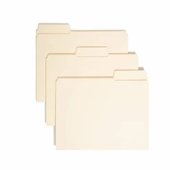 Smead 1/3-Cut 2-Ply SuperTab File Folders, Letter Size, Manila, Box Of 100