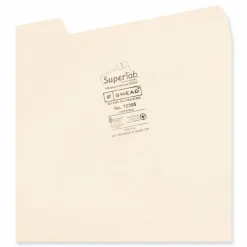 Smead 1/3-Cut 2-Ply SuperTab File Folders, Letter Size, Manila, Box Of 100