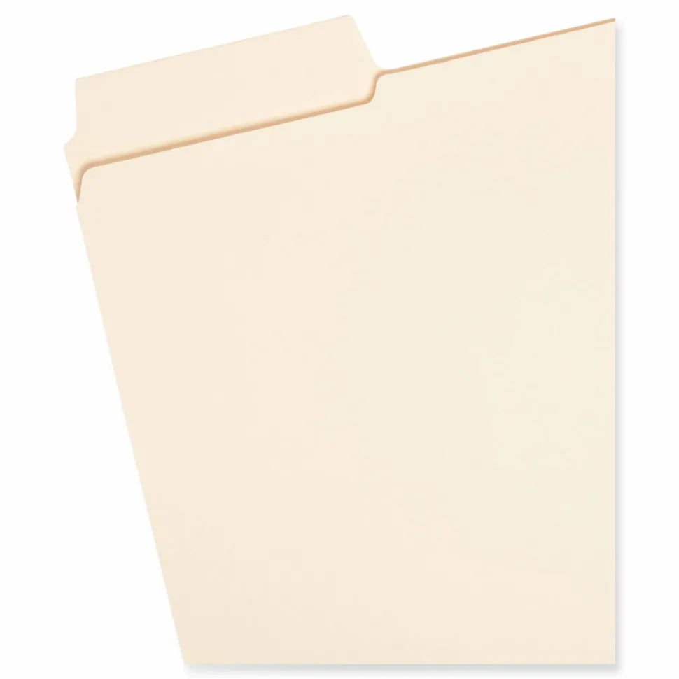 Smead 1/3-Cut 2-Ply SuperTab File Folders, Letter Size, Manila, Box Of 100