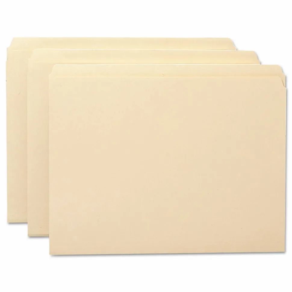 Smead File Folders, Letter Size, Straight Cut, Manila, Pack Of 100