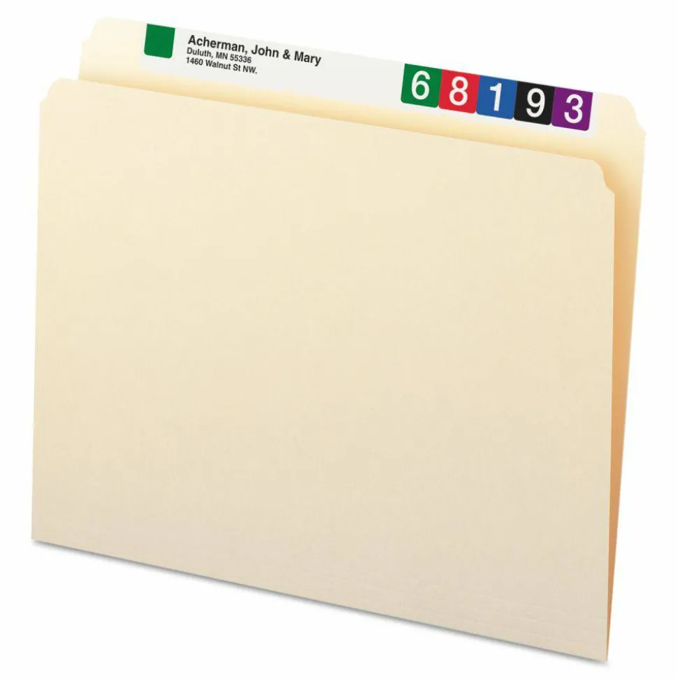 Smead File Folders, Letter Size, Straight Cut, Manila, Pack Of 100