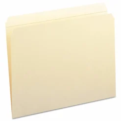 Smead Reinforced Tab Manila File Folders, Letter Size, Straight Cut, Box Of 100