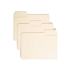 Smead SuperTab Heavyweight File Folders, Letter Size, 1/3 Cut, Manila, Box Of 50