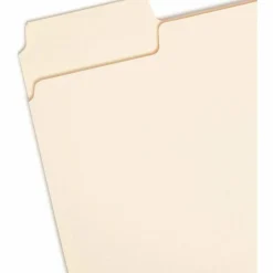 Smead SuperTab Heavyweight File Folders, Letter Size, 1/3 Cut, Manila, Box Of 50