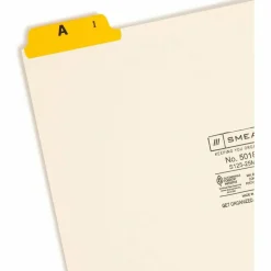 Smead A To Z File Guides With Color Tabs, 1/5-Cut Tabs, Letter Size, Manila, Pack Of 25 (50180)