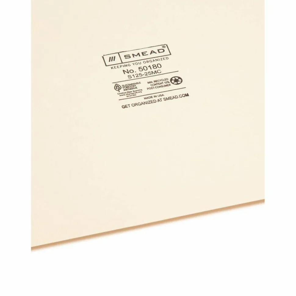 Smead A To Z File Guides With Color Tabs, 1/5-Cut Tabs, Letter Size, Manila, Pack Of 25 (50180)