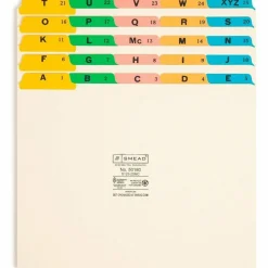 Smead A To Z File Guides With Color Tabs, 1/5-Cut Tabs, Letter Size, Manila, Pack Of 25 (50180)