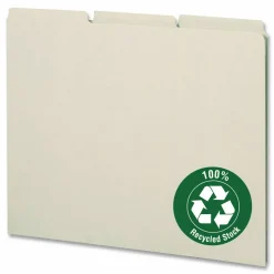 Smead Blank Pressboard File Guides, Legal Size, 100% Recycled, Gray/Green, Box Of 50