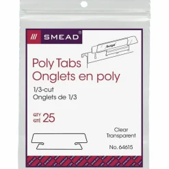 Smead Clear Hanging Poly Tabs, 3 1/2