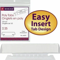Smead Clear Hanging Poly Tabs, 3 1/2