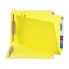 Smead Color End-Tab Folders With Fasteners, Straight Cut, Letter Size, Yellow, Pack Of 50