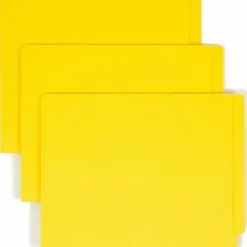 Smead Color End-Tab Folders With Fasteners, Straight Cut, Letter Size, Yellow, Pack Of 50