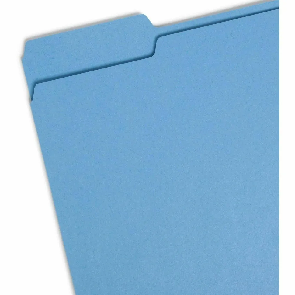 Smead Color File Folders, Letter Size, 1/3 Cut, Blue, Box Of 100 (12043)