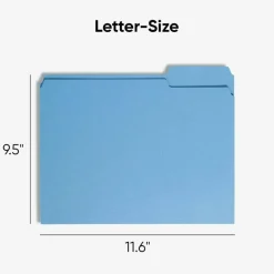 Smead Color File Folders, Letter Size, 1/3 Cut, Blue, Box Of 100 (12043)