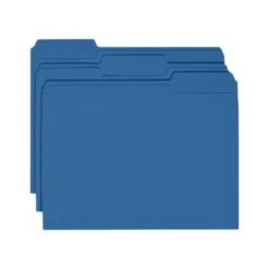 Smead Color File Folders, Letter Size, 1/3 Cut, Navy, Box Of 100