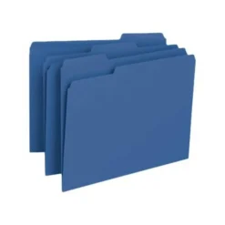 Smead Color File Folders, Letter Size, 1/3 Cut, Navy, Box Of 100
