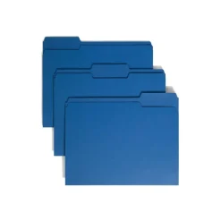 Smead Color File Folders, Letter Size, 1/3 Cut, Navy, Box Of 100