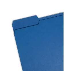 Smead Color File Folders, Letter Size, 1/3 Cut, Navy, Box Of 100