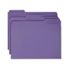 Smead Color File Folders, Letter Size, 1/3 Cut, Purple, Box Of 100