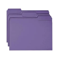 Smead Color File Folders, Letter Size, 1/3 Cut, Purple, Box Of 100