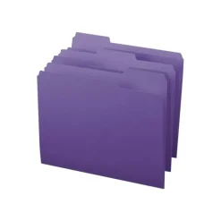 Smead Color File Folders, Letter Size, 1/3 Cut, Purple, Box Of 100