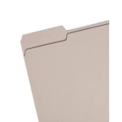 Smead Color File Folders, Letter Size, 1/3 Cut, Gray, Box Of 100