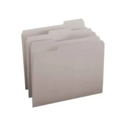 Smead Color File Folders, Letter Size, 1/3 Cut, Gray, Box Of 100