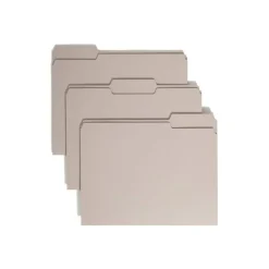 Smead Color File Folders, Letter Size, 1/3 Cut, Gray, Box Of 100