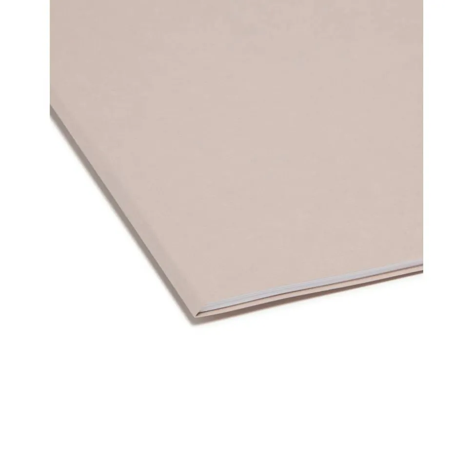 Smead Color File Folders, Letter Size, 1/3 Cut, Gray, Box Of 100