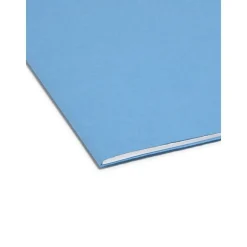 Smead Color File Folders, With Reinforced Tabs, Letter Size, 1/3 Cut, Blue, Box Of 100