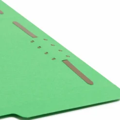 Smead Color Reinforced Tab Fastener Folders, Letter Size, 1/3 Cut, Green, Pack Of 50