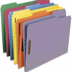 Smead Color Reinforced Tab Fastener Folders, Letter Size, 1/3 Cut, Green, Pack Of 50