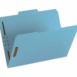 Smead Color Reinforced Tab Fastener Folders, Letter Size, 1/3 Cut, Blue, Pack Of 50 (12040)