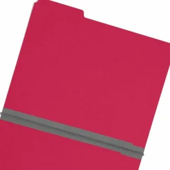 Smead 1/3-Cut Color Pressboard Tab Folders, Letter Size, 50% Recycled, Bright Red, Box Of 25