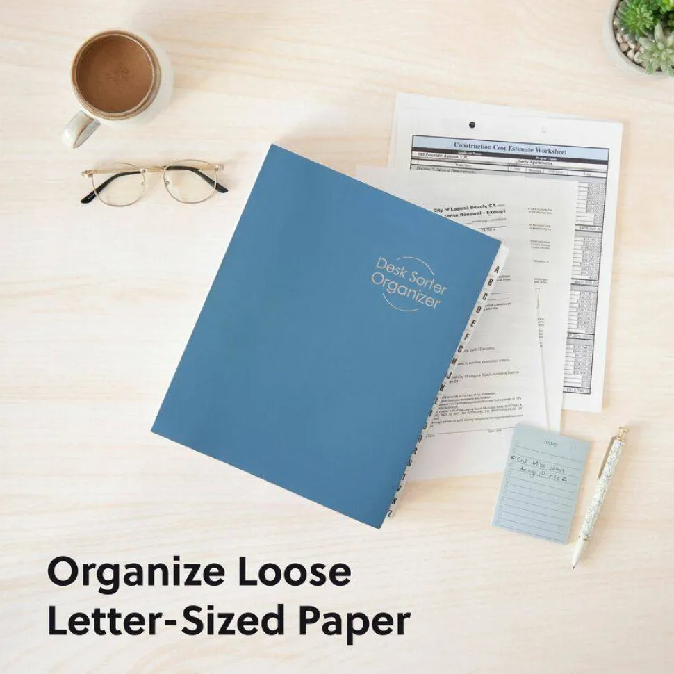 Smead Desk File/Sorter, A-Z, Letter Size, 35% Recycled, Dark Blue