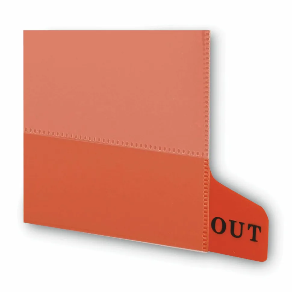 Smead Durable Poly End-Tab Out Guides, Bottom Position Tab, Letter Size, Red, Pack Of 25
