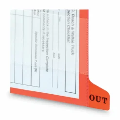Smead Durable Poly End-Tab Out Guides, Bottom Position Tab, Letter Size, Red, Pack Of 25