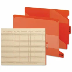 Smead Durable Poly End-Tab Out Guides, Bottom Position Tab, Letter Size, Red, Pack Of 25