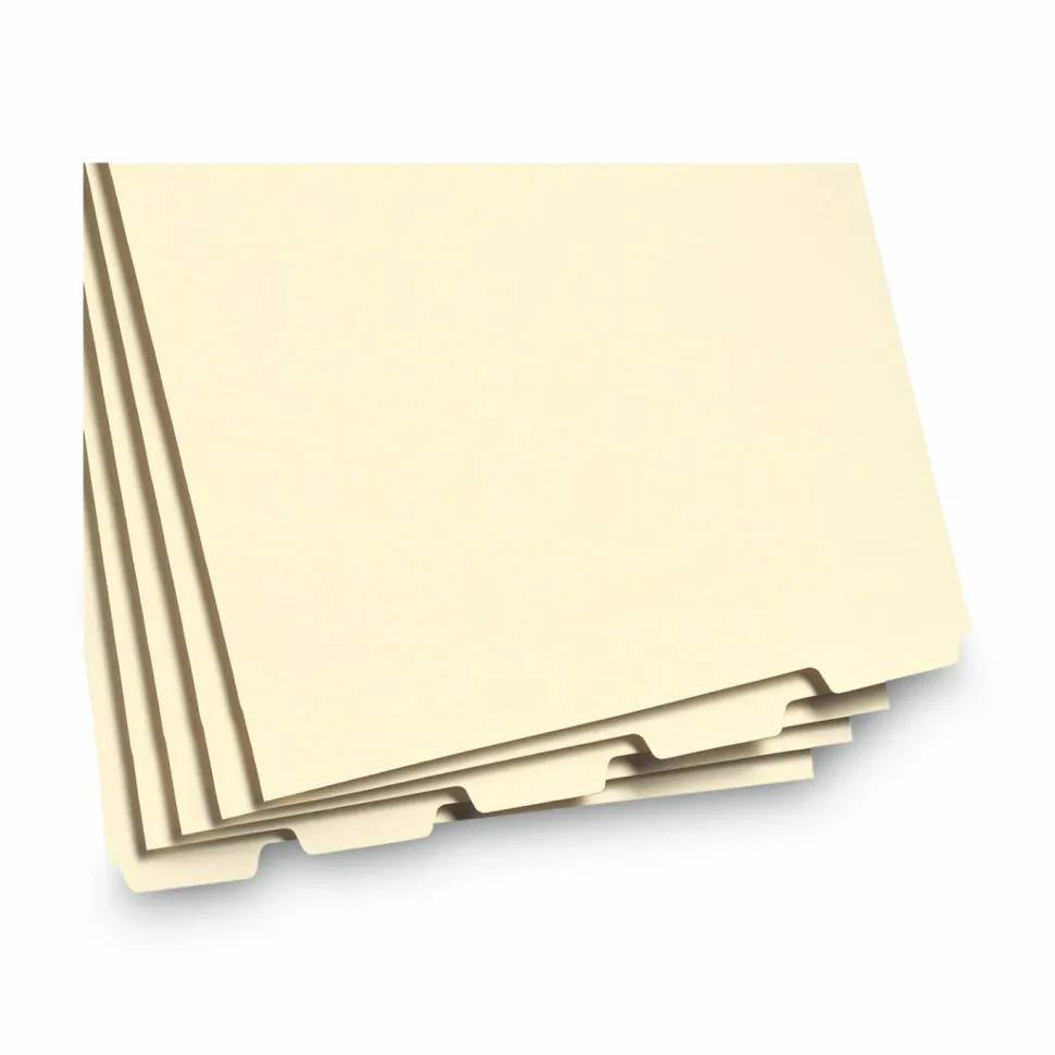 Smead End-Tab Folder Dividers With Fasteners, Letter Size, Manila, Box Of 50