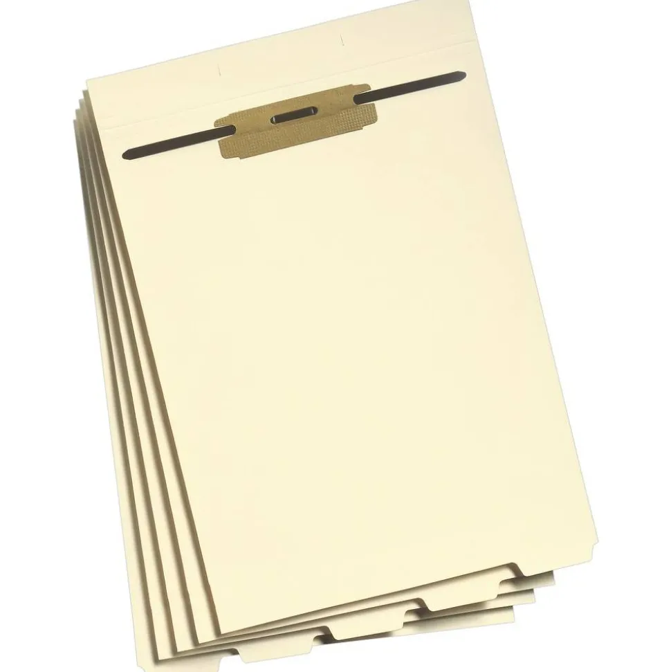 Smead End-Tab Folder Dividers With Fasteners, Letter Size, Manila, Box Of 50