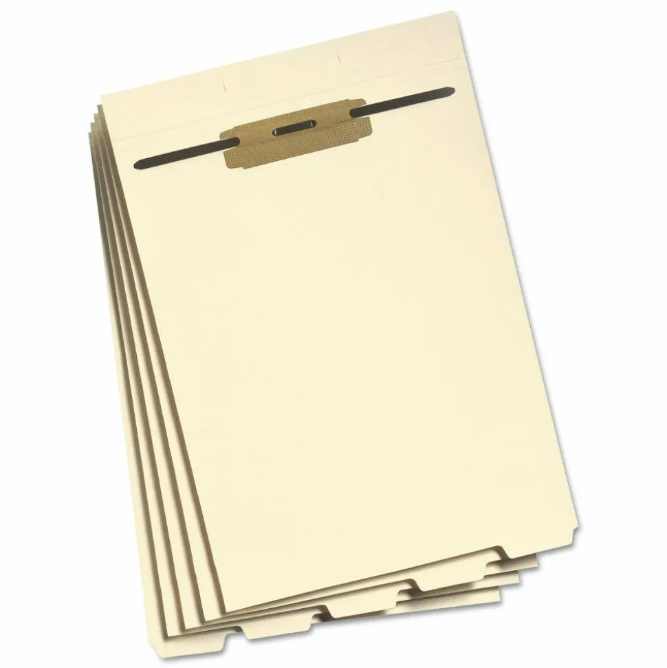 Smead End-Tab Folder Dividers With Fasteners, Letter Size, Manila, Box Of 50