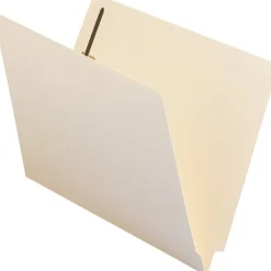 Smead End-Tab Folders With 2 Fasteners, Straight Cut, Letter Size, Manila, Box Of 50